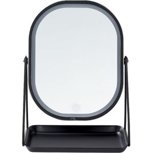 BELIANI Dressing Table Mirror Lighted led Makeup Vanity 20 x 22 cm cm Silver Dordogne - Silver