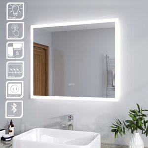 Elegant - 600 x 500mm Modern Bathroom Mirror led Illuminated Anti-foggy Miror with Bluetooth Audio and Touch Switch (2PCS)