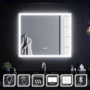 Elegant - Anti-foggy Wall Mounted Mirror led Illuminated Bathroom Mirror with Bluetooth Audio 600 x 500mm