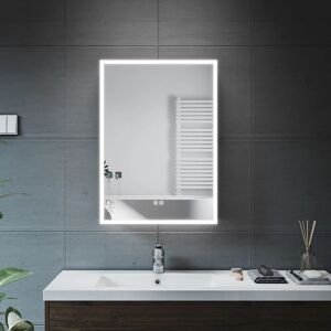 Led Bathroom Cabinet Stainless Steel Cupboard Mirror Cabinet with Shavor Socket Touch Sensor 500x125X700mm Demister Dimmable - Elegant