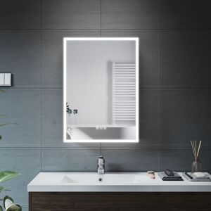 Led Bathroom Cabinet Stainless Steel Cupboard Mirror Cabinet with Shavor Socket Touch Sensor 500x125X700mm Demister Bluetooth - Elegant