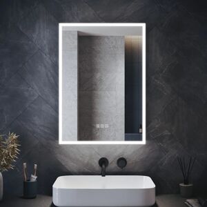 Elegant - led Illuminated Cabinet Bathroom Mirror Cabinet Acrylic Light Strip with Demister Pad, Touch Sensor Switch, Shaver Socket, Bluetooth Audio