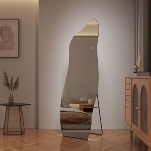 Freestanding Mirror Full Length with Led Lights, Floor Mirror with Dimmable, Tempered Glass Floor Mirror 1600 x 600 mm - Emke