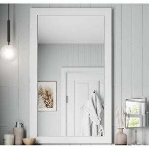 Artis - Framed Wooden Bathroom Mirror Wood Frame Wall Mounted Mirrors Grey 1000 x 600mm - White