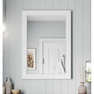 Artis - Framed Wooden Bathroom Mirror Wood Frame Wall Mounted Mirrors Grey 700 x 500mm - White