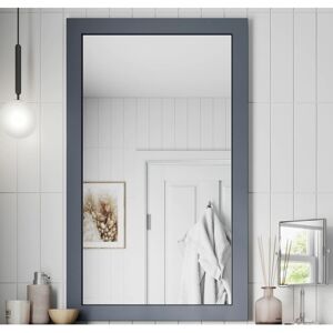 Artis - Framed Wooden Bathroom Mirror Wood Frame Wall Mounted Mirrors White 1000 x 600mm - Grey