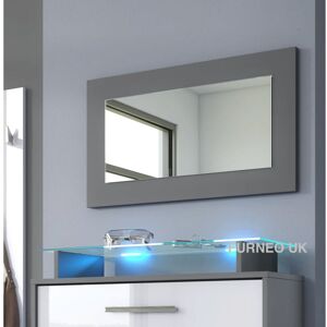 Furneo - Framed Mirror 70x40cm Grey Modern Living Dining Room Hallway Bedroom Furniture