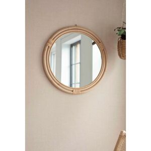 Indoor Mayfield Wall Hung Round Bamboo Mirror 65cm Rattan - Garden Trading