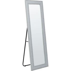 Beliani - Glamour pu Leather Standing Floor Mirror 50 x 150 cm Light Grey Locronan - Grey