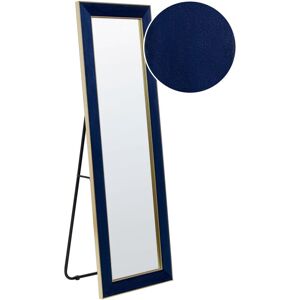 Beliani - Glamour Velvet Standing Floor Mirror Decorative 50 x 150 cm Blue Lautrec - Blue