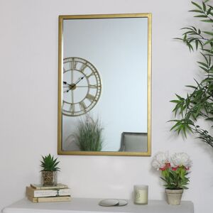 Melody Maison - Rustic Antique Gold Rectangle Wall Mirror 50cm x 75cm