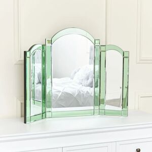 Melody Maison - Green Glass Art Deco Triple Mirror 74cm x 60cm - Green