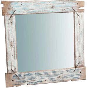 Biscottini - Hanging Mirror Bathroom Wall Mirror Solid Wood Frame Entrance Mirror L60xDP3.5xH60 cm