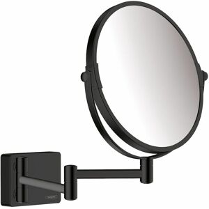 AddStoris Bathroom Shaving Mirror Wall Mounted Matt Black Round Modern - Black - Hansgrohe