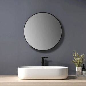 Heilmetz - Bathroom Mirror 50×50cm Round Mirror Wall Mirror Black Wall Decoration for Bathroom Bedroom Living Room Entrance