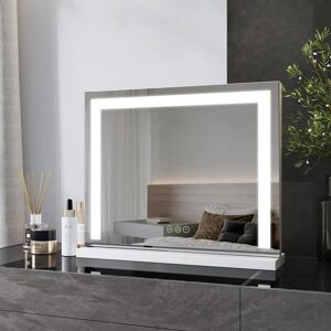 HEILMETZ Hollywood Vanity Mirror, Dressing Table Mirror with Lights, Tabletop Vanity Mirror with Touchscreen 3 Color Lighting Modes, Adjust Brightness,