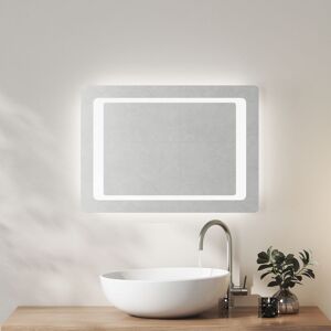 Illuminated Bathroom Mirror with Shaver Socket, Wall Mounted led Bathroom Vanity Mirror 500×700mm with Sensor Switch & Demister Pad - Heilmetz