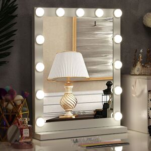 LIVINGANDHOME Dimmable LED Light Makeup Mirror for Bedroom, 42x52CM