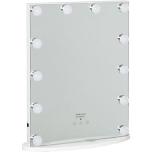 HOMCOM Hollywood Makeup Mirror with Led Light Dimmer Cosmetic Beauty Stage - White
