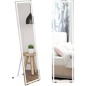 Homcom - led Lighted Full Length Mirror Dimmable Full Size Body Mirror for Bedroom - White