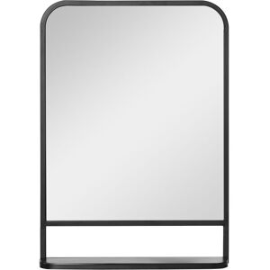 Homcom - Square Wall Mirror with Shelf, 70x50 cm Modern Mirrors for Living Room, Bedroom 70 x 50 cm - Black