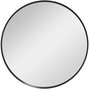 Homcom - Wall Mirror for Living Room Bedroom, 61 cm Circle Bathroom Mirror, Black - Black