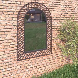 Hommoo - Garden Wall Mirror Arched 50x80 cm Black VD18499