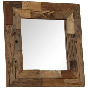 Hommoo Mirror Solid Reclaimed Wood 50x50 cm