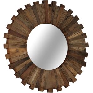 Wall Mirror Solid Reclaimed Sleeper Wood 50 cm VD12244 - Hommoo