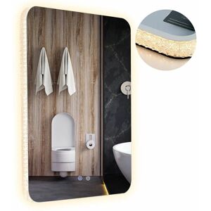 COSTWAY Horizontal Anti-Fog led Bathroom Mirror Hanging Vanity Makeup Mirror led Lighted