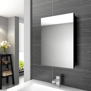 Led Illuminated Bathroom Mirror Cabinet Wall Mounted with Shaver Socket & Button Switch 500mm x 700mm For Makeup Cosmetic Shaver Charging - Elegant