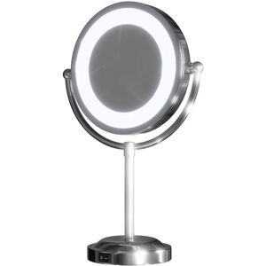 Wholesale Domestic - Polished Chrome 190mm Round Illuminated 3x Magnification Swivel Vanity Mirror - Silver