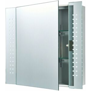 LOOPS IP44 led Bathroom Mirror 60cm x 65cm Cabinet Light ir Switch & Shaver Socket