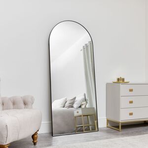Melody Maison - Large Black Arched Mirror 183cm x 80cm - Black