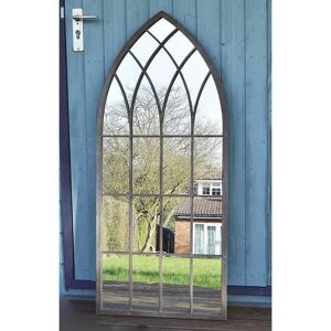 Uniquehomefurniture - Large Gothic Mirror Rustic Design Wall Arch Outdoor Garden Window Antique Church