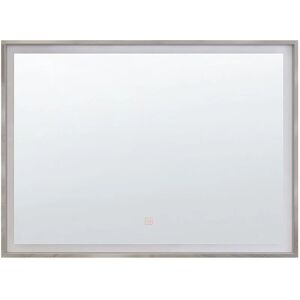 BELIANI Modern Bathroom Wall Mirror with Led Rectangular 60 x 80 cm Silver Argens - Silver