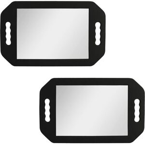 HÉLOISE Lightweight Portable Barber Mirror (2 Pack) - Black Foam Barber Mirror - Ideal for Salons and Beauticians - Double Sided Portable Mirror - Mirror for