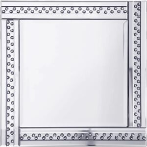 Litecraft - Square Crystal Effect Studs Mirror Frame Home Décor- Silver