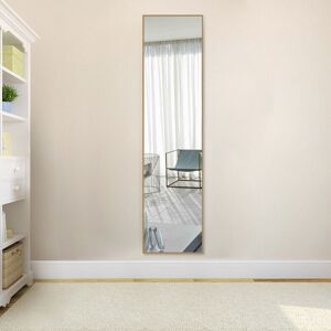 Livingandhome - 120cm Rose Gold Modern Slim Frame Length Wall Mirror