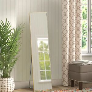 Livingandhome - 150cm Yellow Slim Frame Freestanding Wall Mounted Mirror