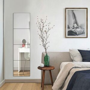 LIVINGANDHOME 4pcs 40cm Acrylic Adhesive Wall Mirror Tiles