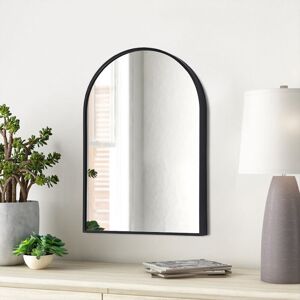 LIVINGANDHOME Black 50cm Aluminum Arched Wall Mirror