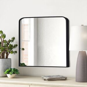 Livingandhome - Black 84cm Contemporary Arched Wall Mirror