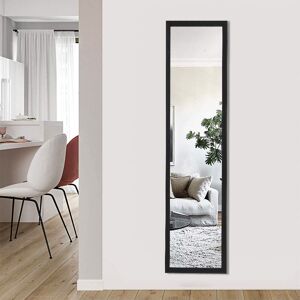 Livingandhome - Black Rectangle Wood Full Length Mirror Wall Mirror