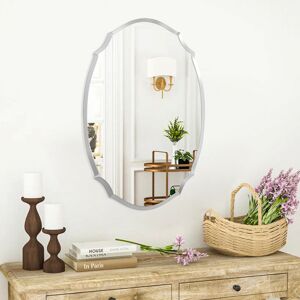 Livingandhome - Ellipse Wall Mounted Mirror with Beveled Edge