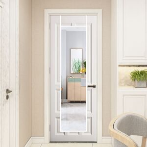 Livingandhome - Metal Frame Over the Door Full Length Mirror White
