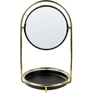 Beliani - Makeup Mirror 1x/3x Double Sided Iron Frame ø 15 cm Gold Indre - Gold