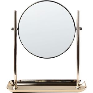 Beliani - Makeup Mirror 1x/3x Double Sided Iron Frame ø 20 cm Gold Finistere - Gold