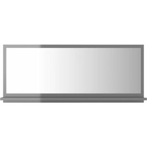 BERKFIELD HOME Mayfair Bathroom Mirror High Gloss Grey 90x10.5x37 cm Engineered Wood