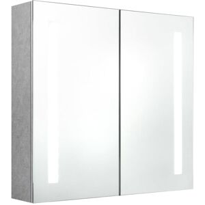 BERKFIELD HOME Mayfair led Bathroom Mirror Cabinet Concrete Grey 62x14x60 cm